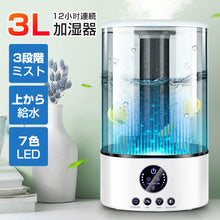 画像をギャラリービューアに読み込む, 加湿器 超音波式 3L大容量 超音波加湿器 上から給水